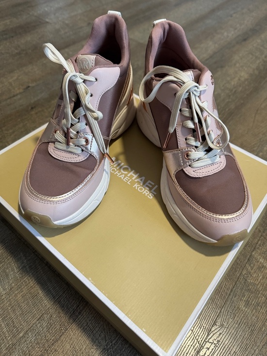 Michael Kors Shoes - Michael Kors Rose Pink and Blush Platform Lace-Up Sneakers